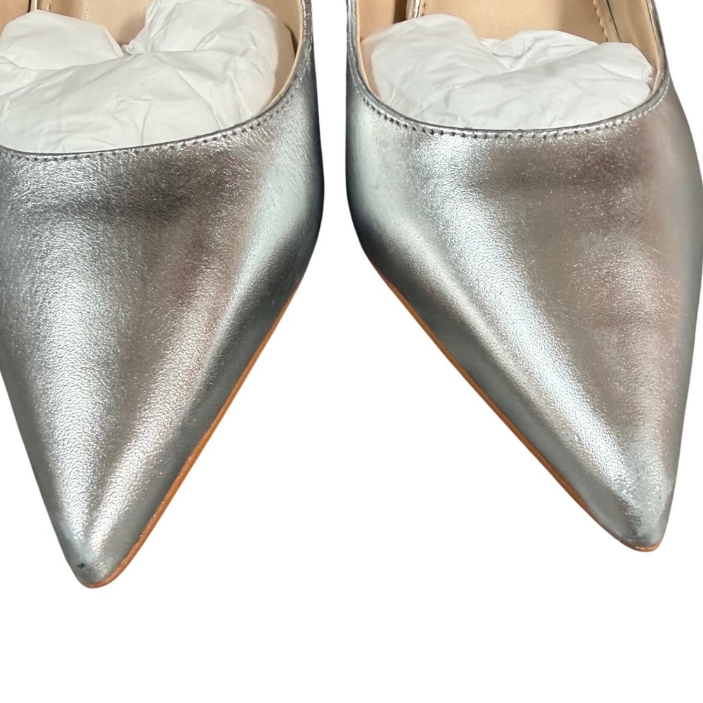 Kenneth Cole Beatrix Pumps Womens 8M‎ Silver Pointed Toe Stiletto Metallic Heels - Picture 9 of 13